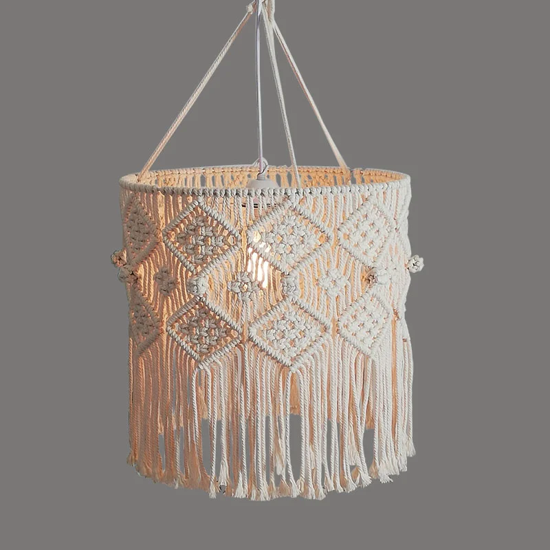 

Люстра ручной работы в богемном стиле с абажуром, декоративная лампа для дома, кофе, ресторана, гостиной, спальни, коридора, Подвесная лампа