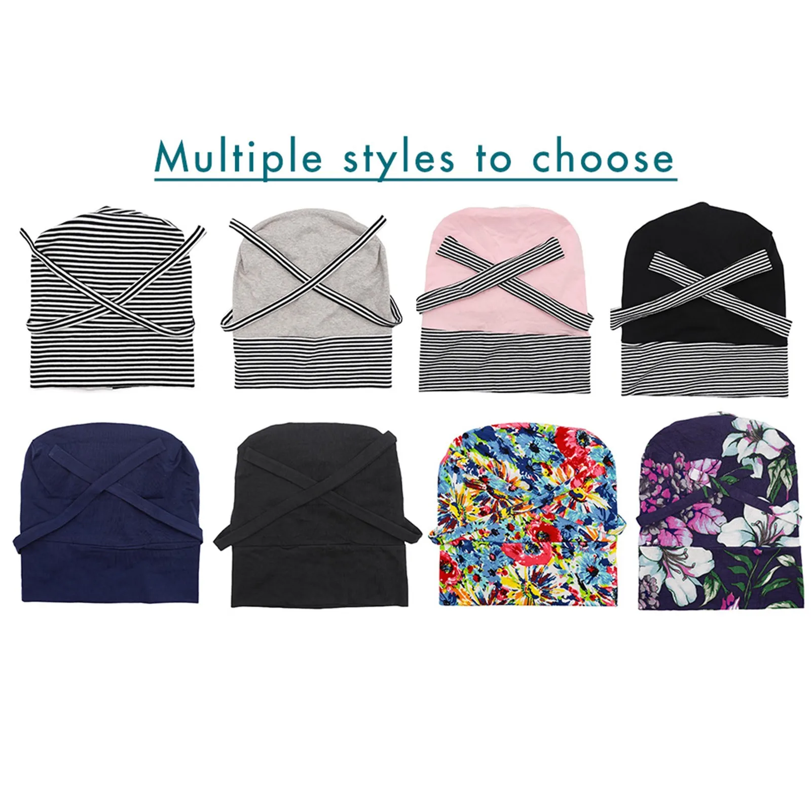 

Working Cap with Buttons for Mask Stretchy Ribbon Tie Ponytail Hats Nurse Cap