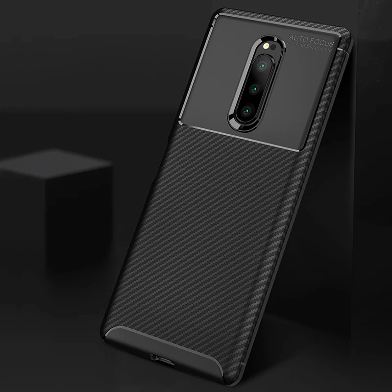 Carbon Fiber Shockproof Soft Silicon TPU Case For Sony Xperia 1 10 Plus 20 XZ3 XA2+ XZ2 Compact XA2 XA3 XZ4 Mini Premium Cover |