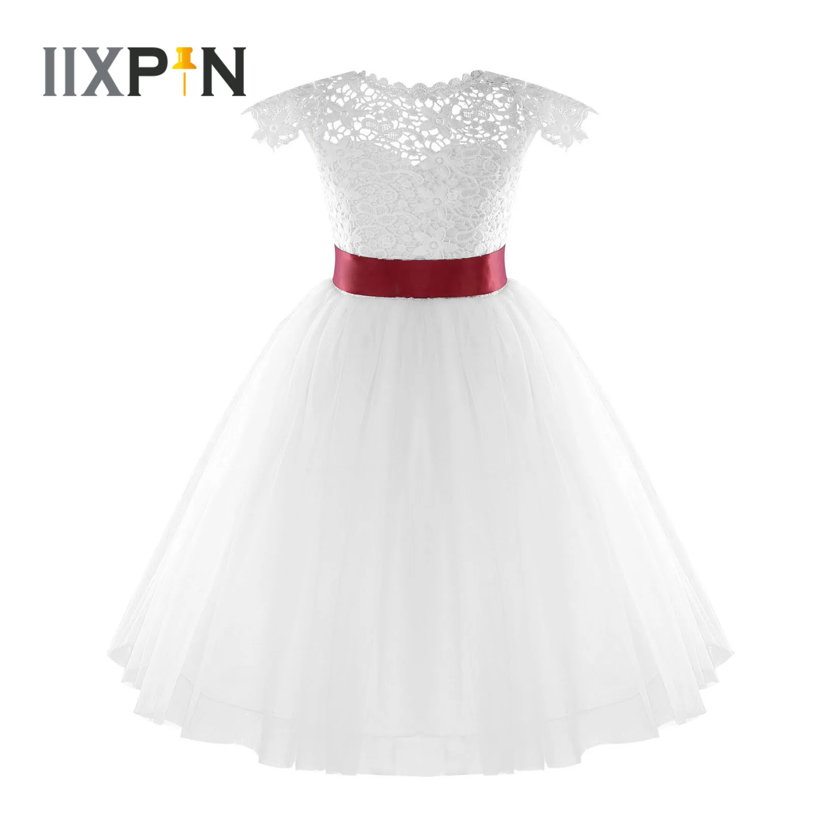 

Girls Dress Lace Flower Girl Dresses Kids Vestidos De Festa Children Dancewear Wedding Flower Girl's Clothes Performance Costume