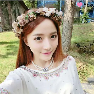 Модная одежда для девочек Корона роза с цветочным принтом повязка на голову