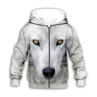 white wolf 3d printed hoodies family suit tshirt zipper pullover kids suit sweatshirt tracksuitpants 15