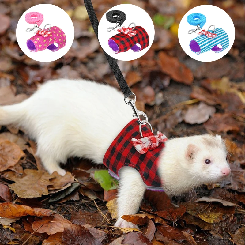 

Small Pet Cute Chest Harness Traction Rope Hamster Guinea Pig Harness Comfortable Breathable Pet Outdoor Products Conejo Cuerda