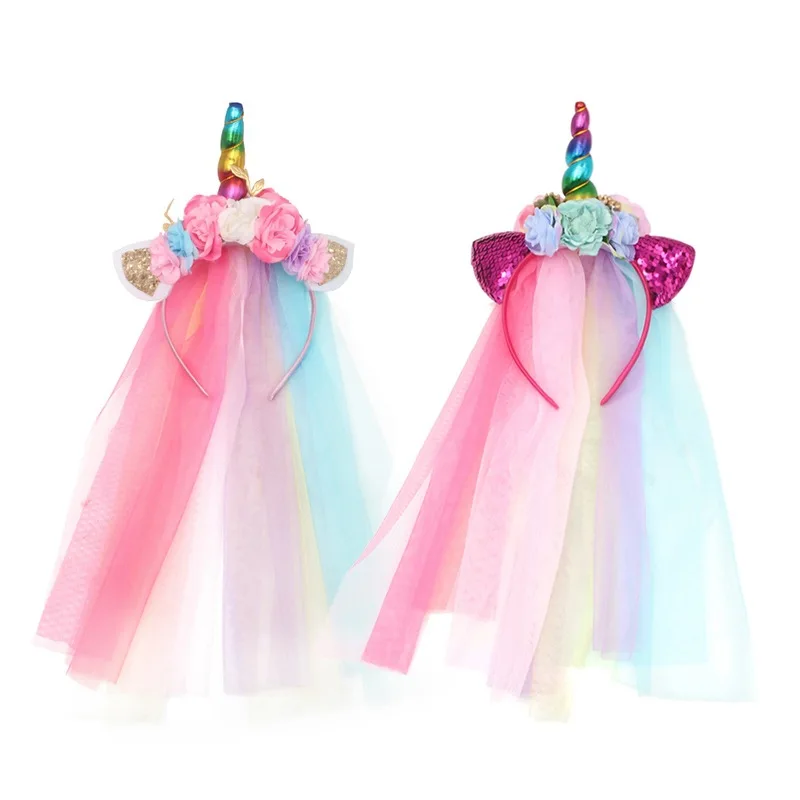 Сетчатая головная повязка в виде единорога для вечеривечерние праздничный