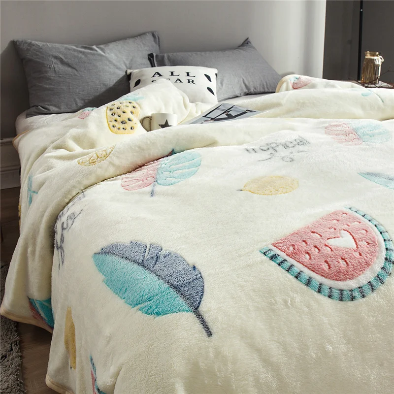 

Super Soft All Season for Cozy Couch Sofa Bed Throw Thin Comforter 200*230 cm Cartoon Floral Pattern Lightweight Cloudy Blanket