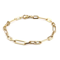 doreenbeads punk style stainless steel link cable chain findings bracelets oval women party goldsilver bracelets jewelry1piece