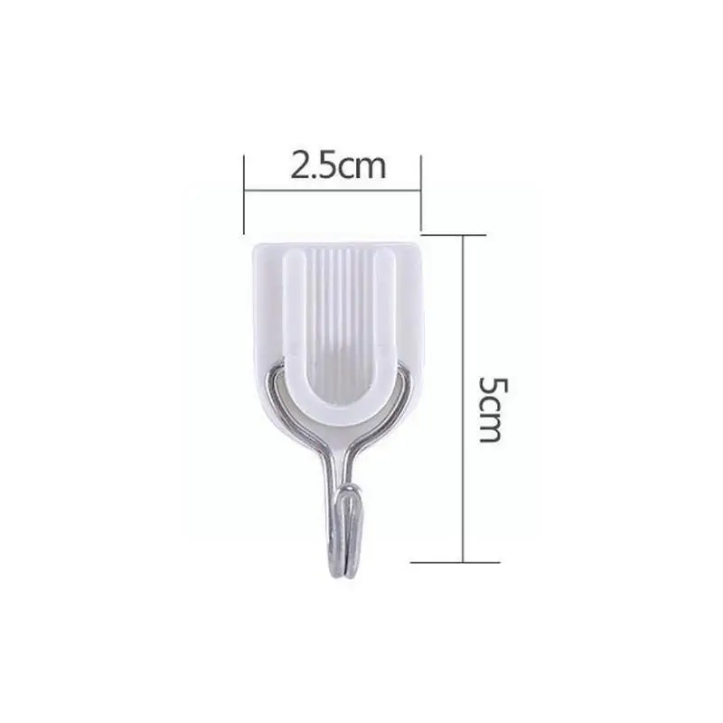 

White Strong Plastic Hook 6pcs Self-adhesive Hook Wall-mounted Suction Behind The Hanger Door Seamless Cup Hook W7A6