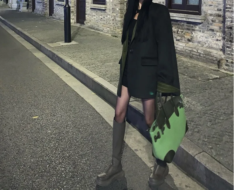Korean suit coat female autumn and winter design sense of high chic Street medium long Rachel |