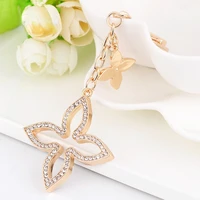cute metal four leaf clover pendant car keychain pendant fashion exquisite diamond studded bag keychain accessories charm ys076