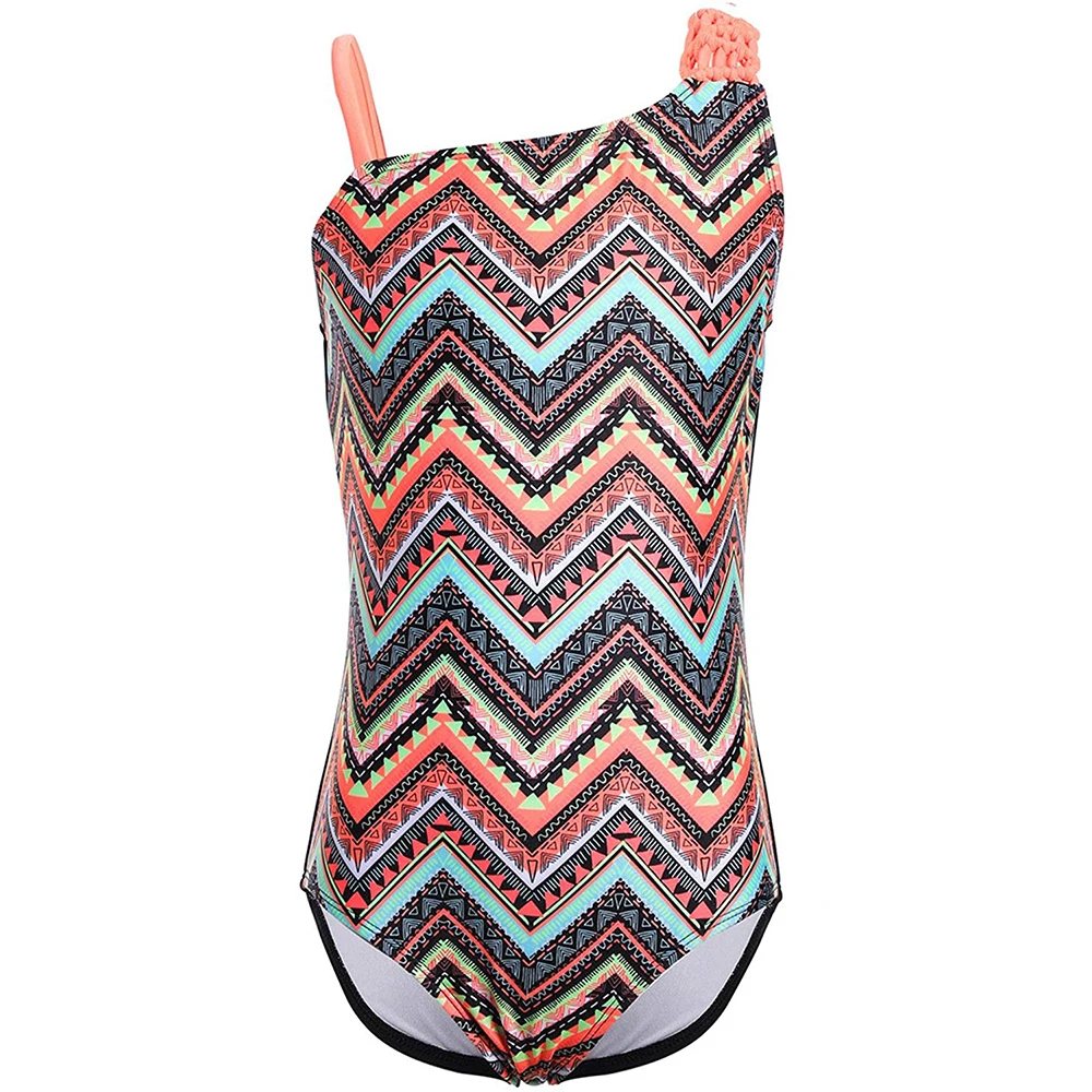 Купальники MAICO для девочек цельные купальники на одно плечо с оборкой купальный