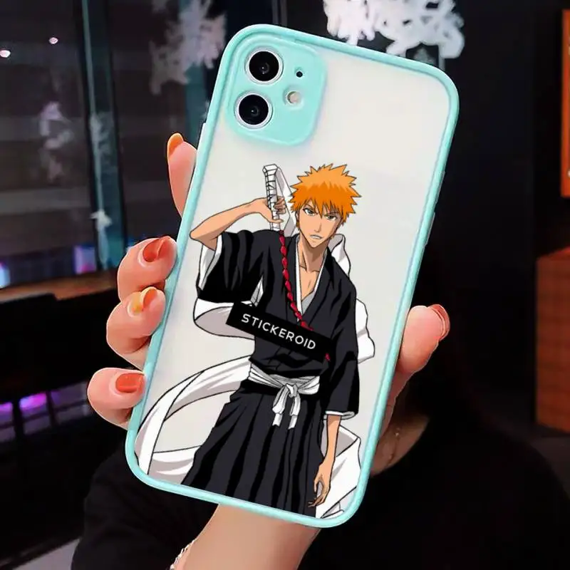 

Japanese Anime Bleach Phone Case Matte Transparent for iPhone 7 8 11 12 s mini pro X XS XR MAX Plus cover funda