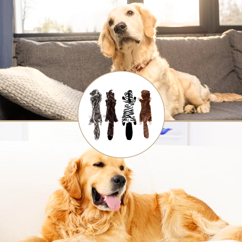 

4pcs Stuffing Plush Dog Durable Squeaky Dog Toys Durable Plush Toys