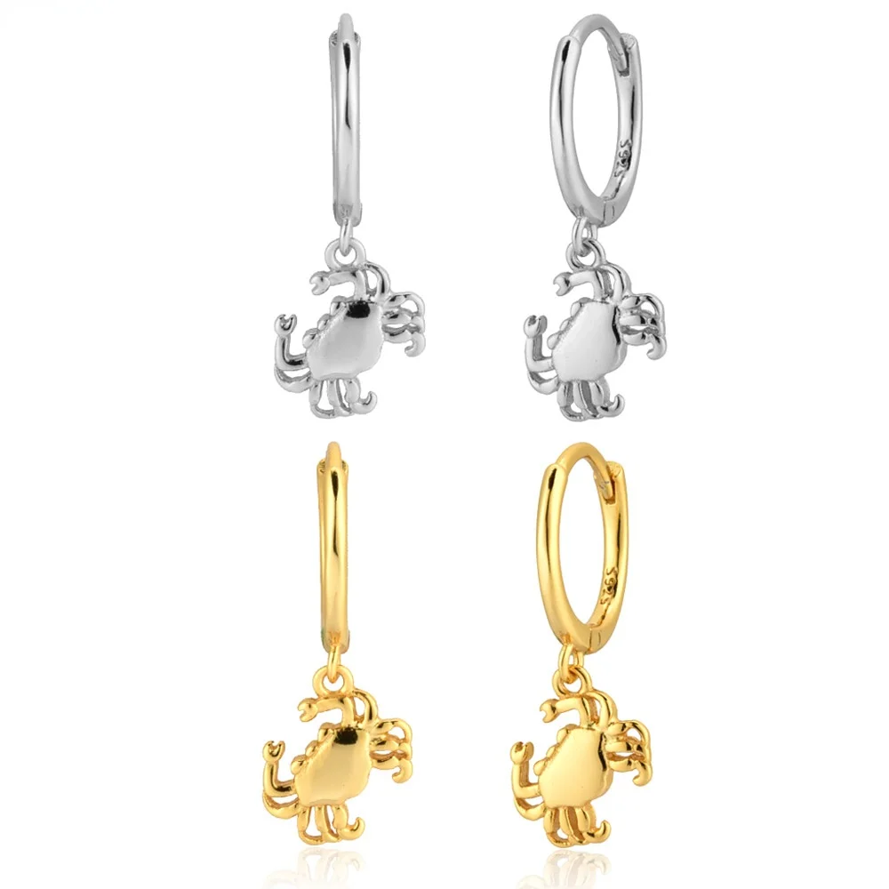 

Gold Crab Pendant Drop Earring Piercing Clips Pendiente Fashion Party Simple Jewelry ear rings for women