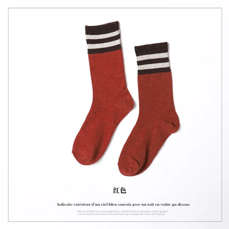 2019 Забавные милые хлопковые свободные полосатые носки в японском стиле ретро для