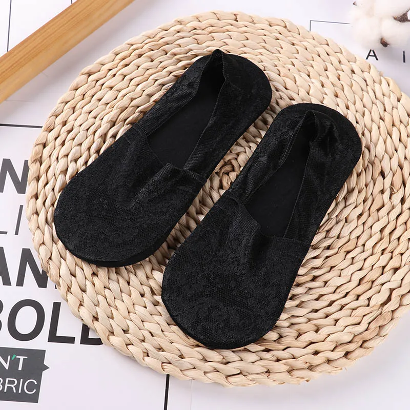 2 pairs as pic 1/2 пар модные женские носки для девочек летние носки Стиль кружевное платье с ц веточным рисунком короткие носки противоскользящ ие Невидимый лодыжки носки с принтом носки-Тапочки - Цвет: 2 pairs as pic