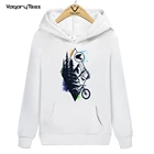 Худи с принтом велосипеда на дикой природе, черные дизайнерские кофты унисекс с капюшоном и принтом солнца для горных велосипедов, уличная одежда