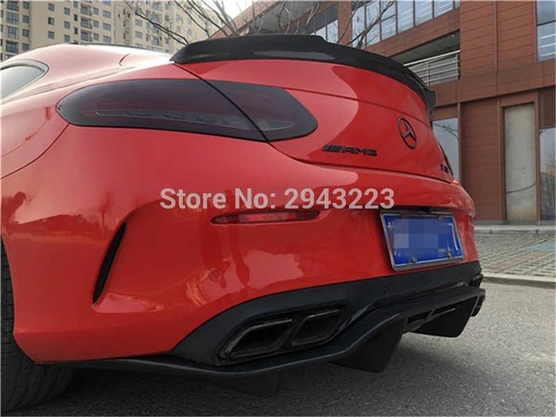 Для Mercedes Benz W205 Coupe 2015 2018 C63 AMG C200 C250 C180 C300 C350 FD Стиль углеродного волокна задний