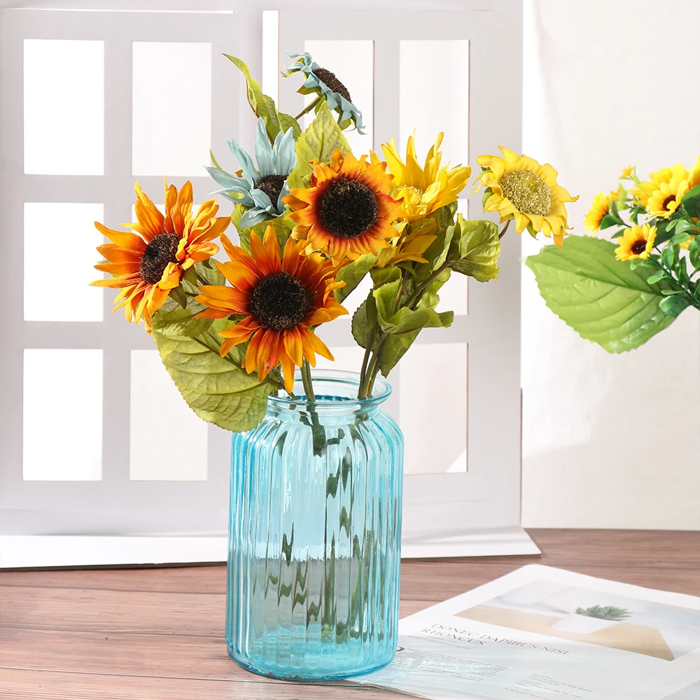 50 см поддельные пластиковые Стволы подсолнухи длинные шелковые искусственные DIY