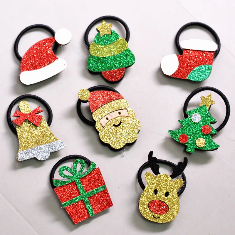 

8 pcs/lot Baby Christmas Hairpin BB Clip Elk Snowman Penguin Hairband Hair Rope New Christmas Children Hair Accessories