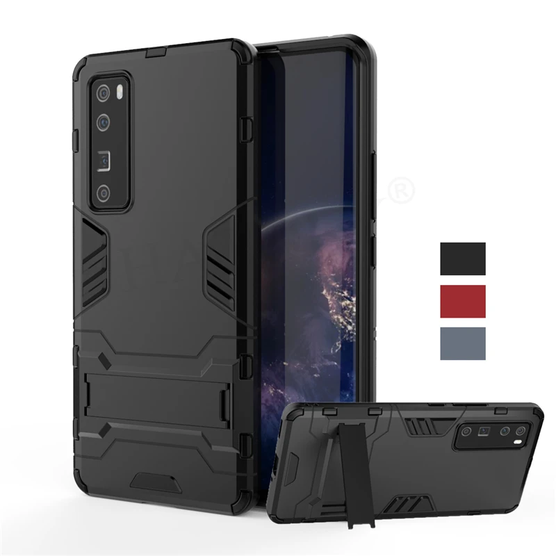 

For Huawei Nova 7 Pro Case Cover Nova 5T 6 7 SE Pro 7i Robot Holder Stand Shockproof Bumper Rubber Armor Phone Back Case Nova 7