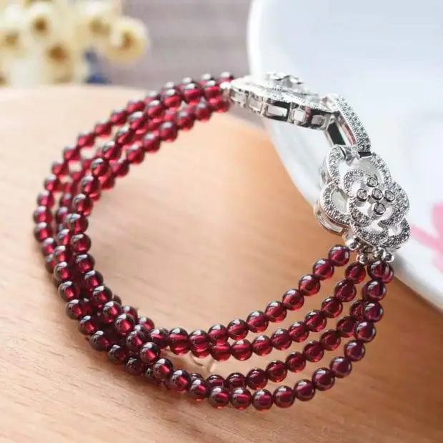 Бесплатная доставка ювелирные изделия 4row натуральный 4 мм круглый розового