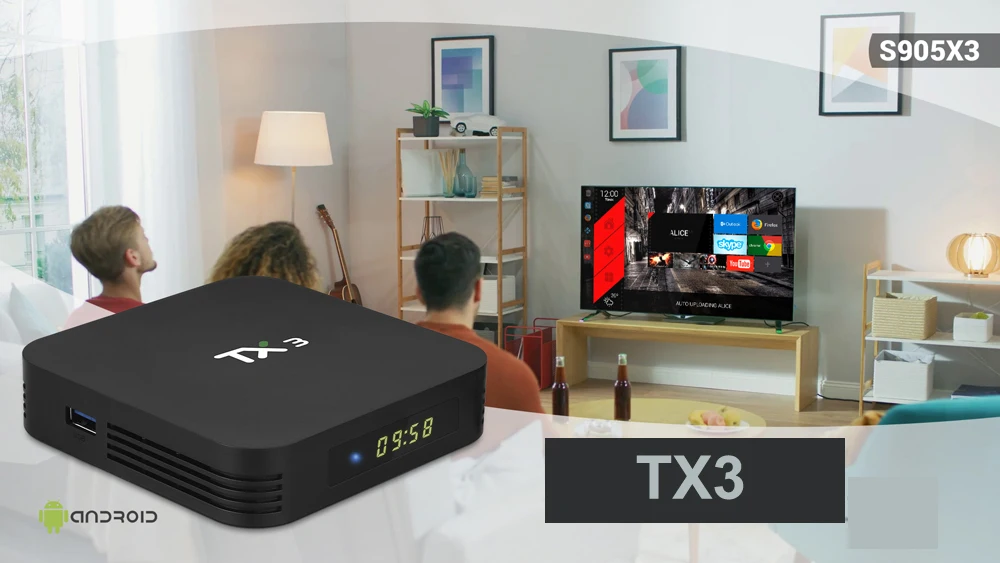 TX3 Android 9,0 ТВ приставка Amlogic S905X3 4 Гб 64 Гб 8K 2,4G 5G Wifi Bluetooth Youtube HDR Google Play Netfilx телеприставка
