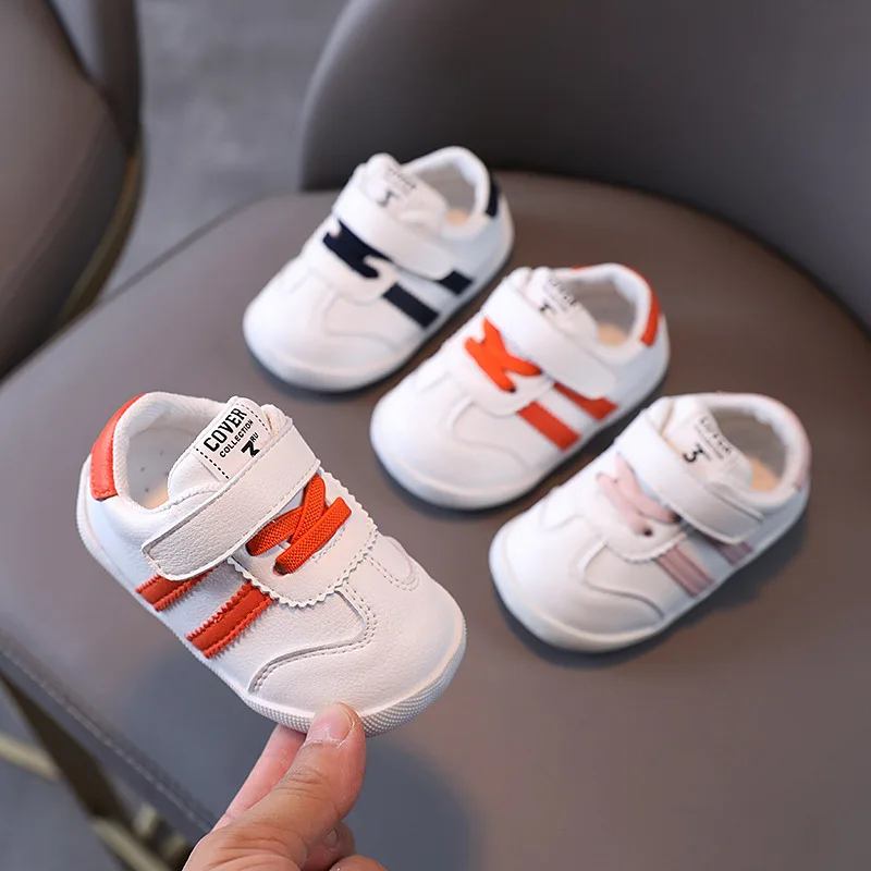 

Spring Autumn New Baby Casual Shoes Soft TPR Sole Infant Toddler First Walkers White Sneakers Unisex Baby Shoes