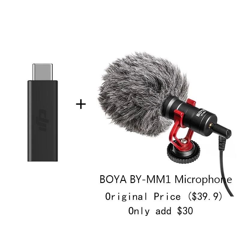add BOYA MM1 Для оригинального DJI Osmo карманного микрофона адаптер 3,5 мм поддерживает внешний 3,5 мм крепление для микрофона разъем TRS DJI Osmo карманные аксессуары - Цвет: add BOYA MM1