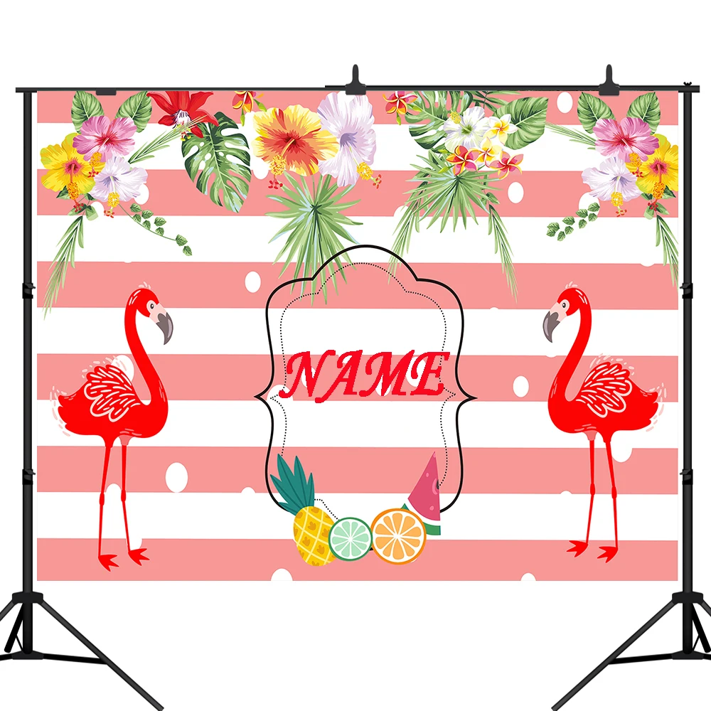 

Lyavshi Фламинго фон для фотосъемки с изображением для фотосъемки в День Рождения вечерние с цветком для девочек; Цвет белый, розовый нашивками...