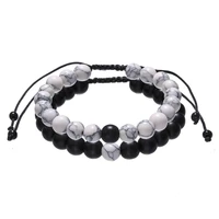 bracelet mens 2 piece sets bead bangles natural stone beaded couple accessories men adjustable stretch jewelry goth bracelets