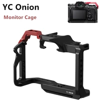yc onion camera cage for sony a7 iii a7m4 a7m3 a7s3 standard arca style quick release plate with top handle grip sony a7iii