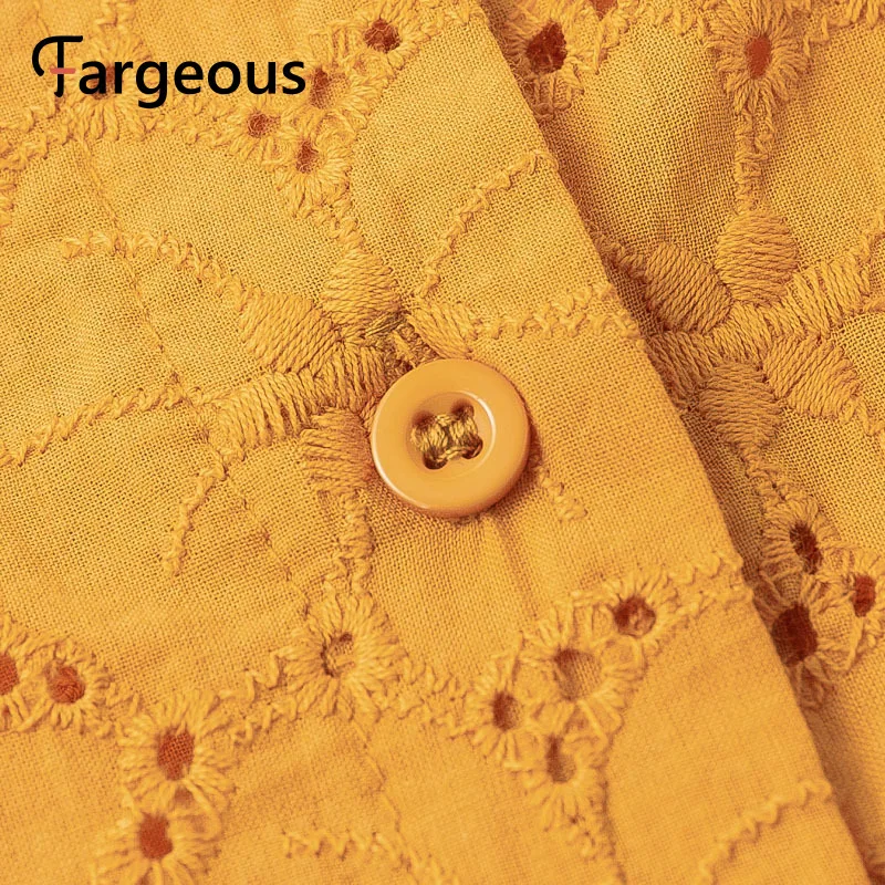Женская блузка в горошек Fargeous кружевная с треугольным вырезом летняя 2019|Блузки| |