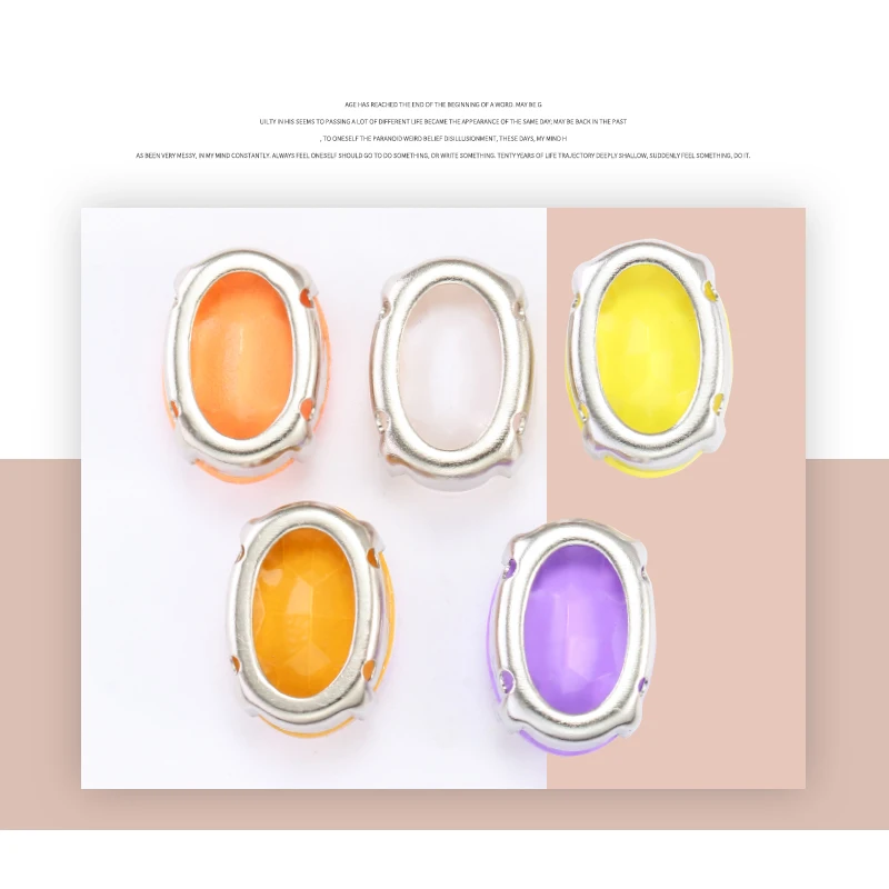 Утолщенные медные когти разы овальной формы мокко стекло искусственные камни