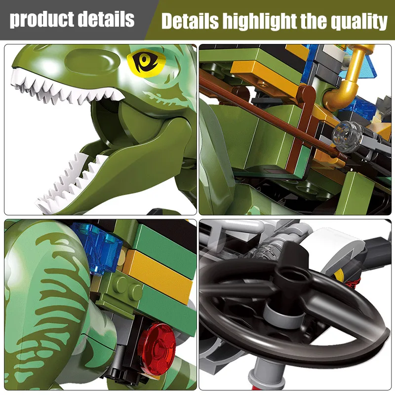340 шт. городские строительные блоки для животных Юрский Мир фигурки динозавров из