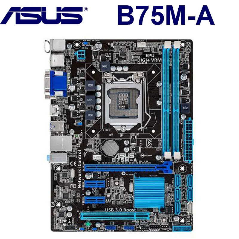 ASUS B75M A LGA1155 оригинальный PC материнская плата DDR3 для Процессор I3 I5 I7 22/32nm 16 Гб USB3.0 B75