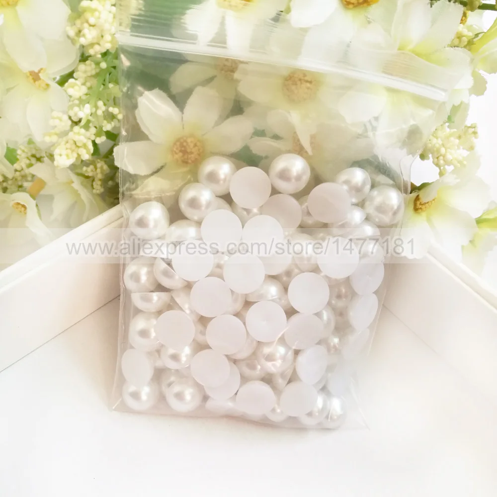 100 шт белый слоновая кость 10 мм полукруглый жемчуг плоская задняя имитация