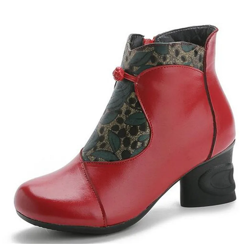 Женские ботинки из натуральной кожи теплые с классическим принтом сезон