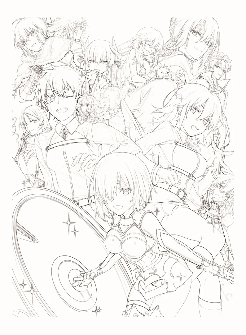 24 страницы/книжка аниме Fate grand order fatego раскраска книга Рисование Рисунок имитация