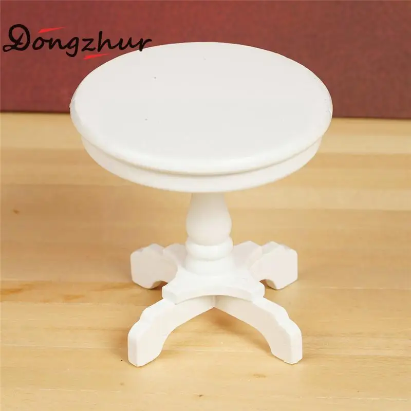

Dongzhur Новый Ретро Круглый стол 1:12 миниатюрный зеркальный Кукольный дом DIY мебель кукольный дом P1L4 миниатюрный T6U5
