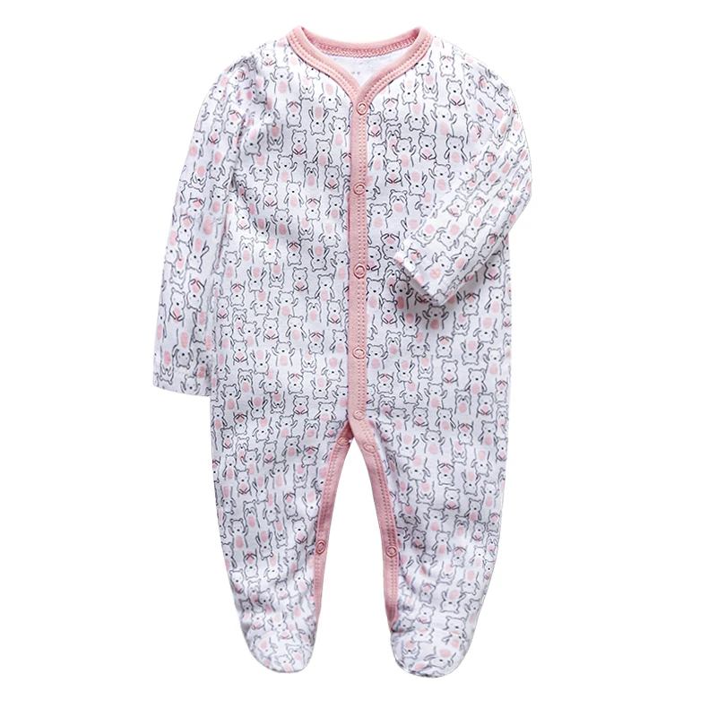 Комбинезоны для новорожденных девочек Хлопковая рубашка с длинными рукавами