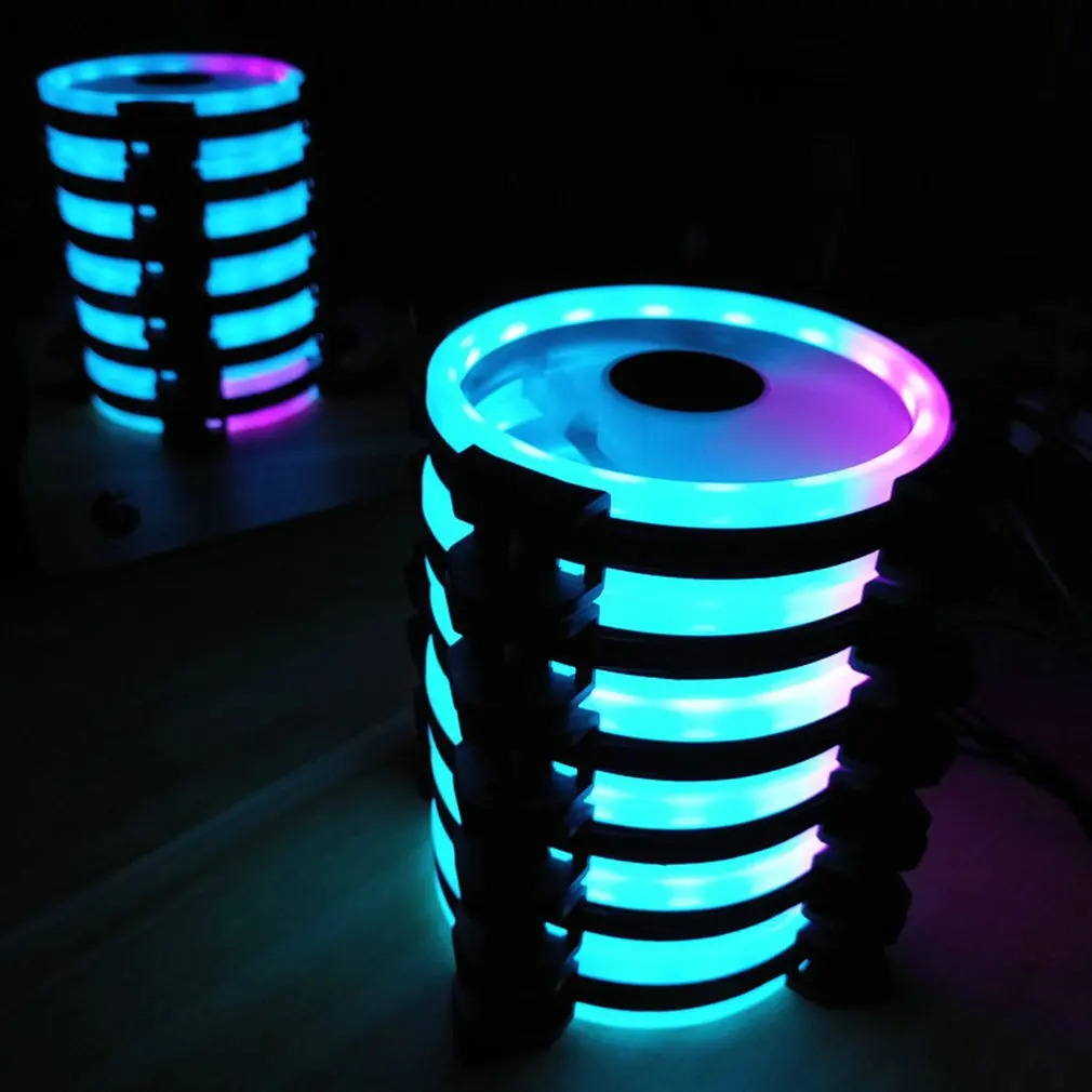 

Practical 12cm Desktop Computer Cooling Fan Silent Fan RGB Chassis Fan Durable Silent Non-slip Cooling Fan