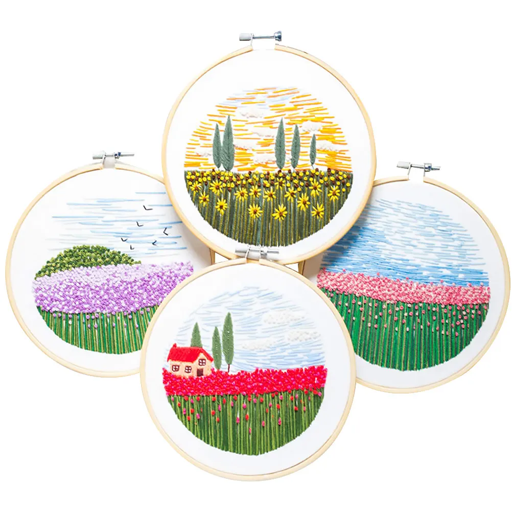 4 комплекта аксессуары для вышивания инструменты прочные без основы ткань иглы