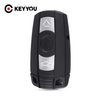 keyyou 10x remote 3 button car key cas shell cover fob for bmw 1 3 5 6 series e90 e91 e92 e60 with key blade