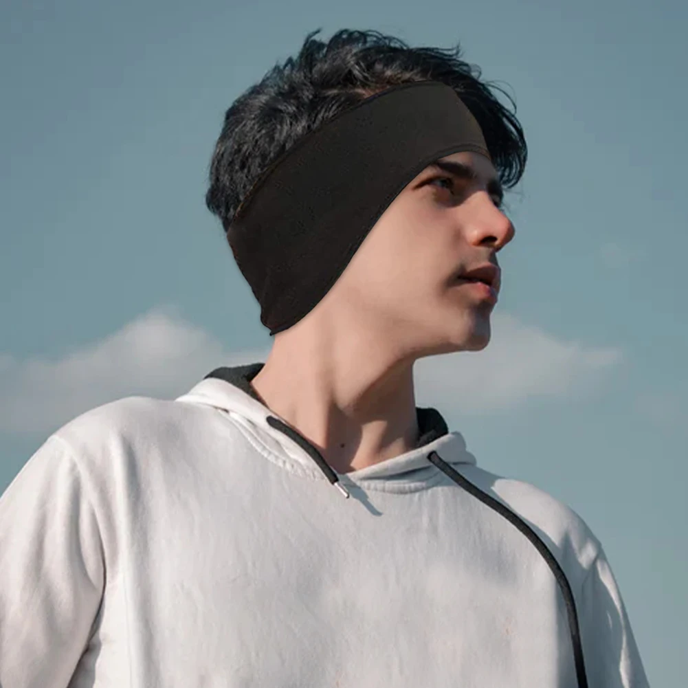 Флисовые теплые наушники для мужчин и женщин однотонная Зимняя повязка на голову