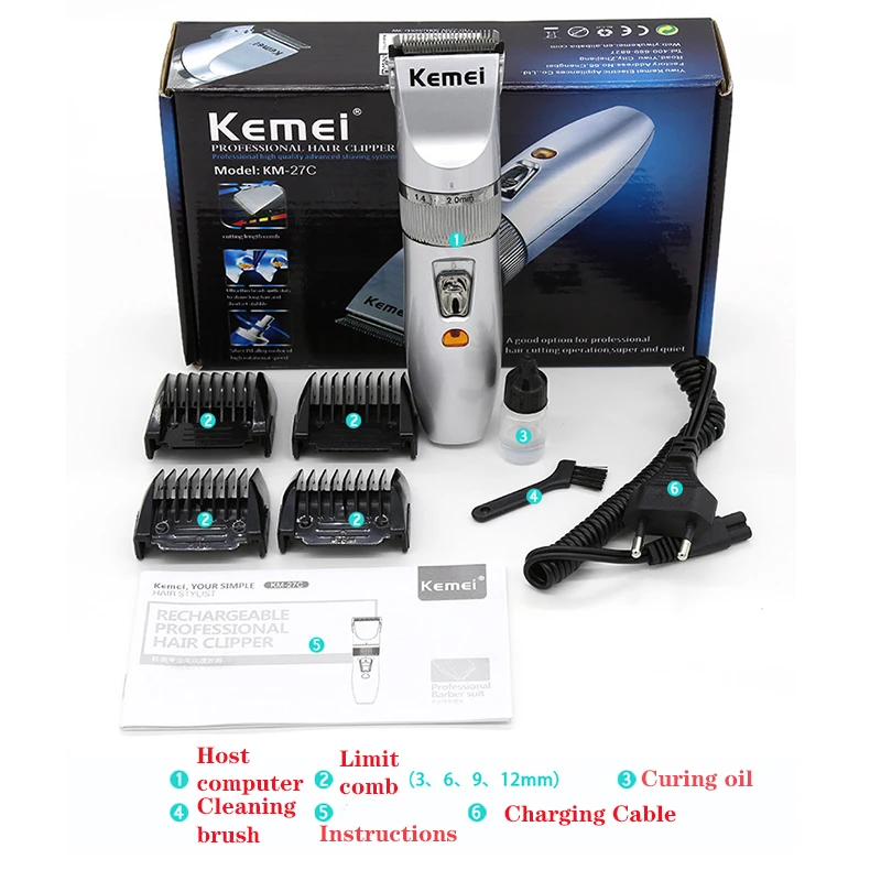 

Kemei rechargeable shaving machine hair cutting beard trimmer maquina de cortar o cabelo kemei hair clipper hair styling tools