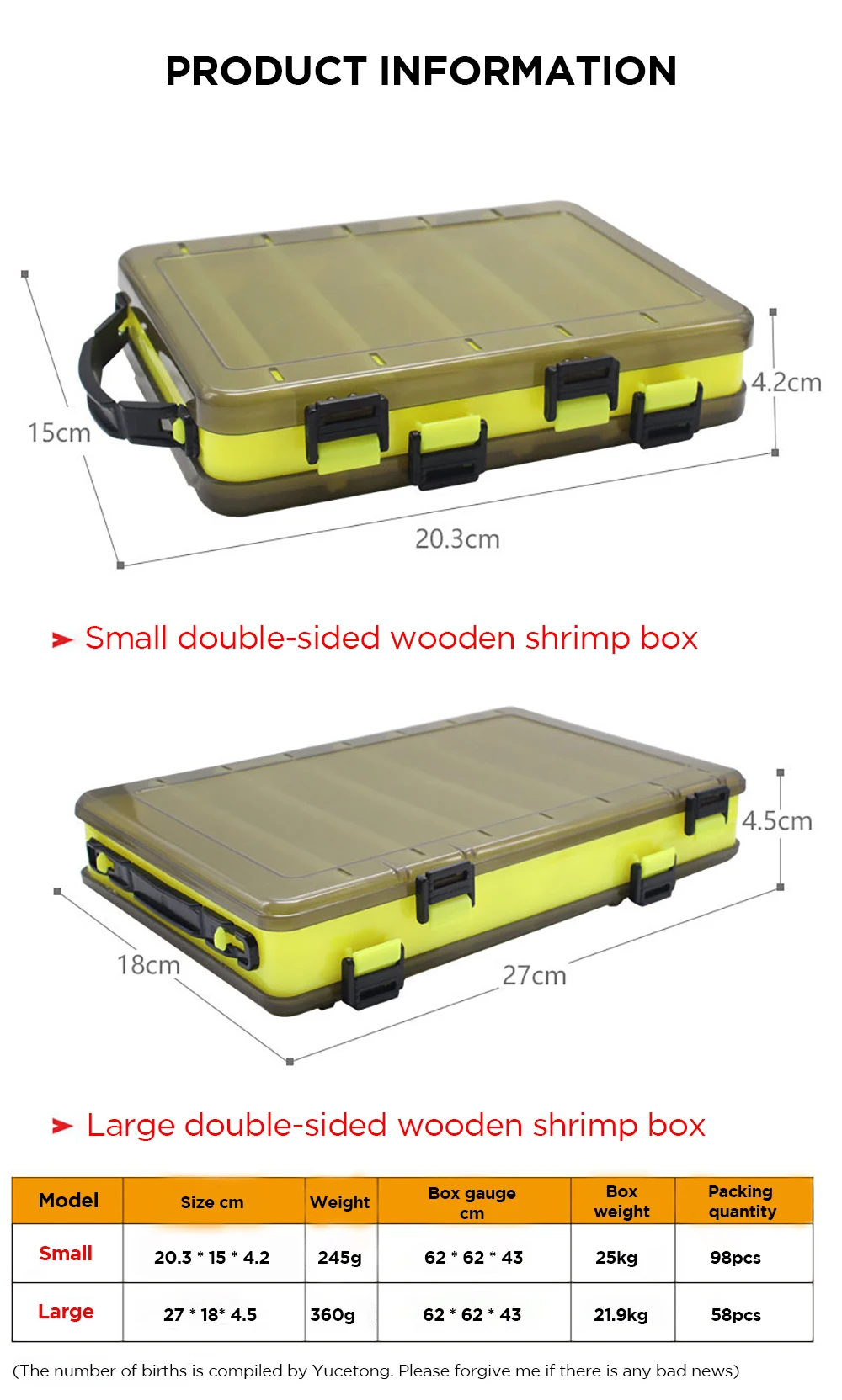 Fishing Tackle Boxes Accessories Double Sided Wooden Shrimp Storage Tools Case Plastic Sub-box Carp Fly Fishing Lure Hook Bait enlarge