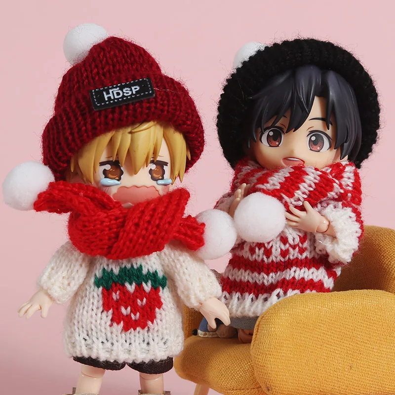 Obitsu11 одежда вязаная шерстяная шапка и шарф OB11 сургун куклы bjd зимняя | Игрушки
