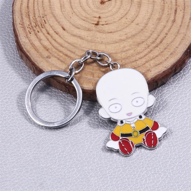 

Cute Anime One Punch Man Keychain Zinc Alloy Key Chains Cartoon Keyring Pendant Toys Keyholder Christmas Gift Jewelry