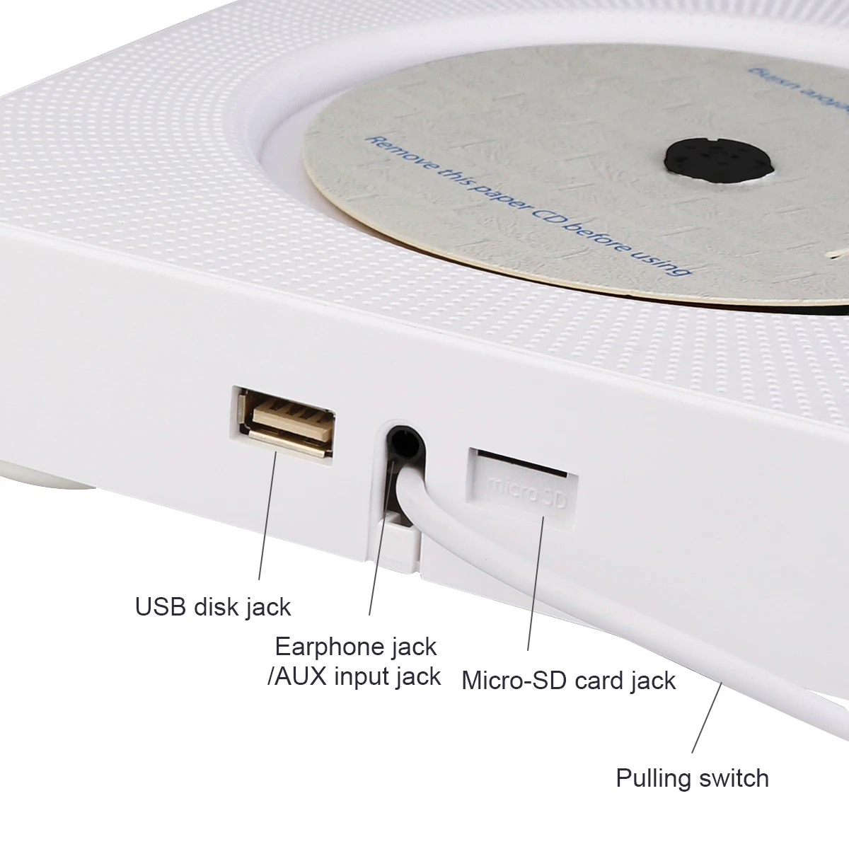 Настенный CD-плеер Retekess TR609 с FM-радио Bluetooth-динамиком mp3-плеером AUX аудиовходом и