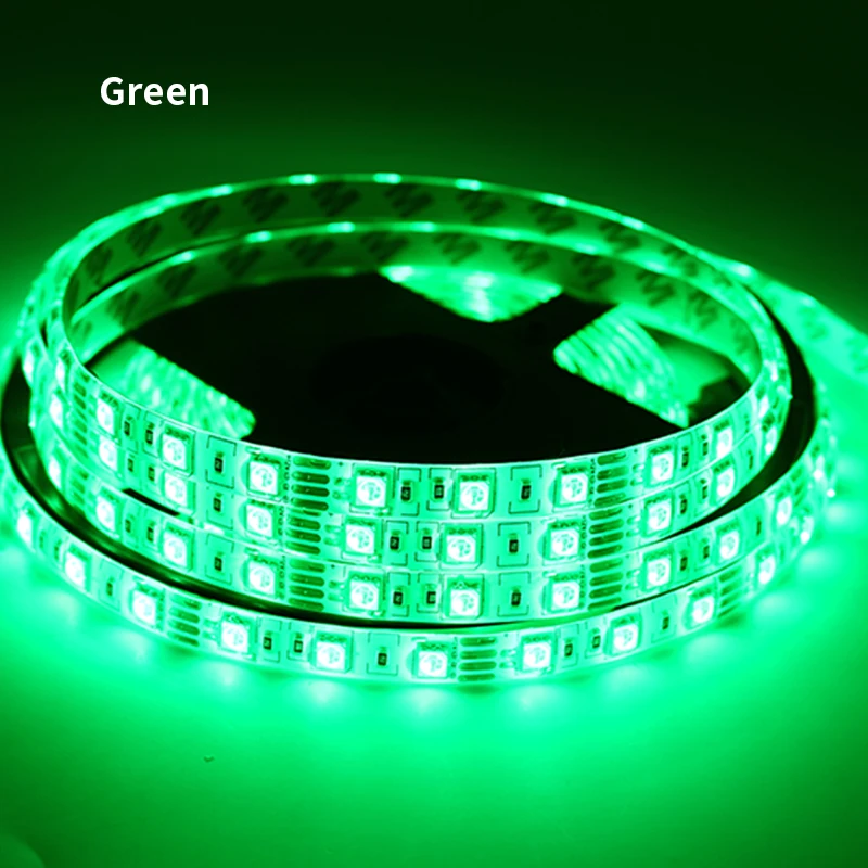 Green 12 В вольт полоса СВЕТОДИОДНЫЙ светильник лента из ПК 2835 RGB Водонепроницаемый 1-5 м 12 В DC 60 светодиодный/м RGB светодиодный лента лампа диод Гибкая ТВ ПОДСВЕТКА - Испускаемый цвет: Green